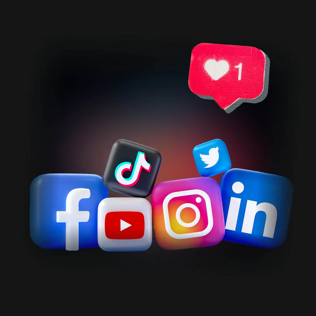 Social Media Icons mit Hintergrund